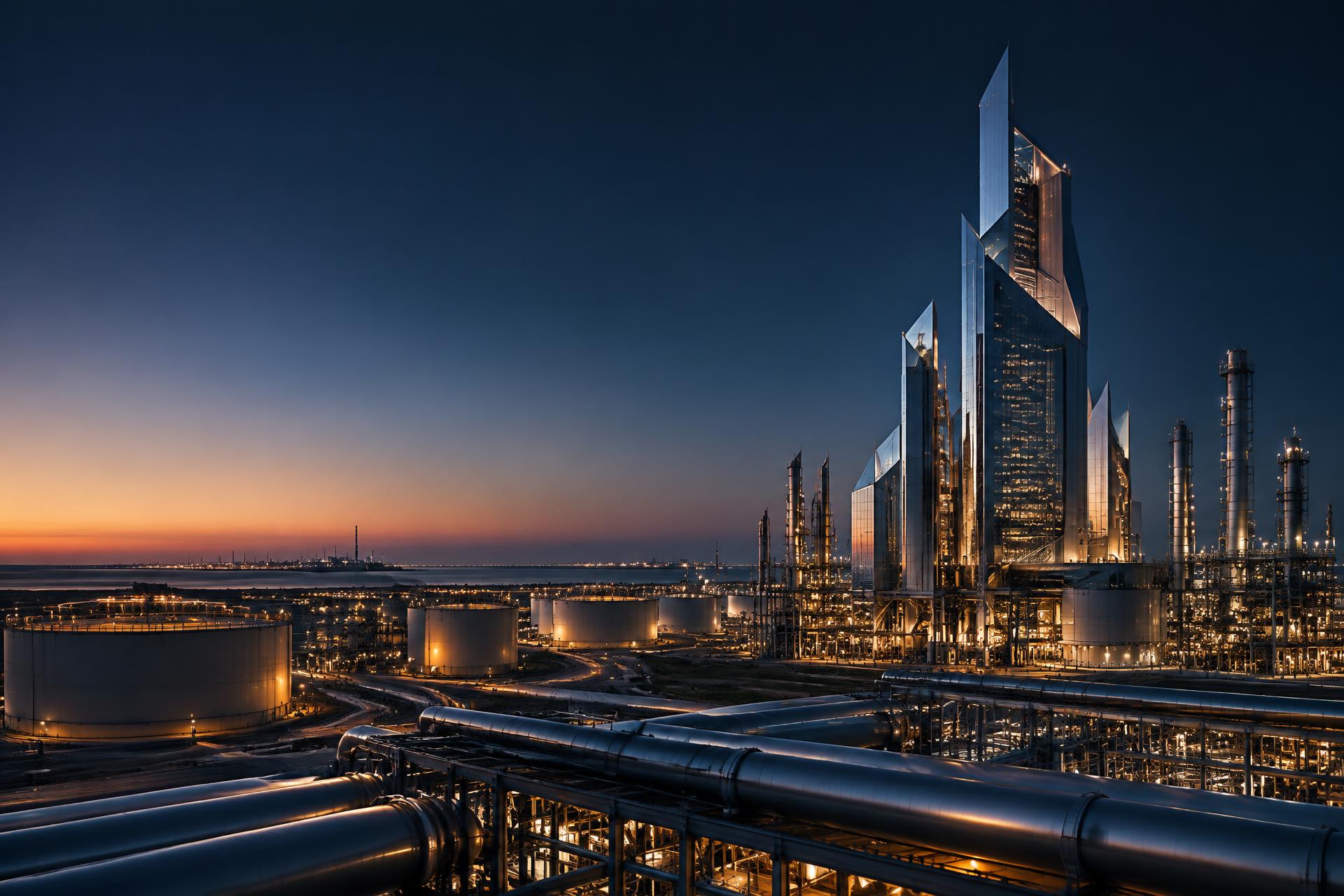 Futuristic industrial facility reflecting UKC contracting expertise